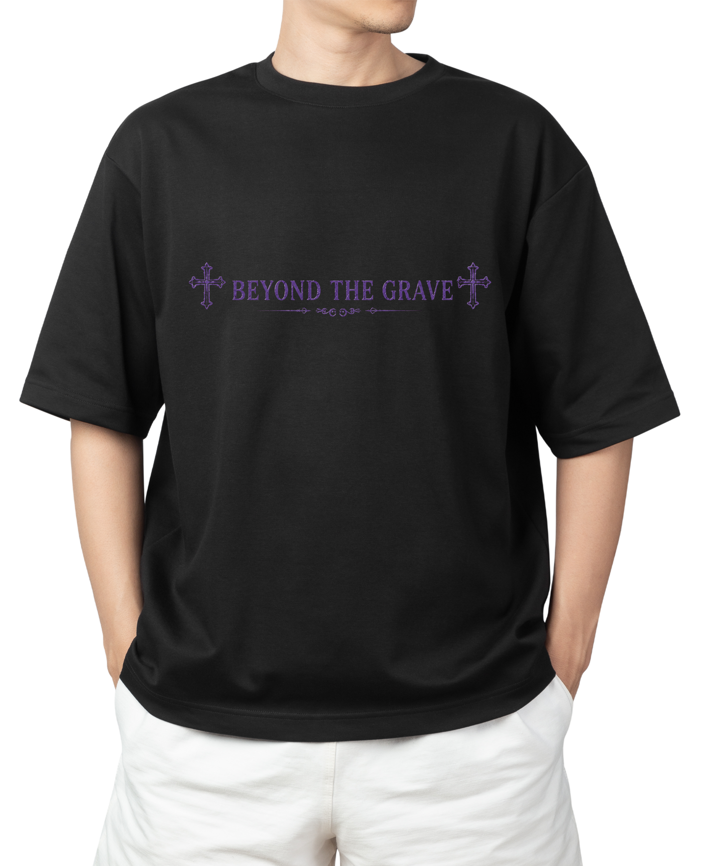 Beyond The Grave Oversized T-Shirt | Gothic Castle Graphic Tee | Premium Streetwear | 240 GSM Cotton