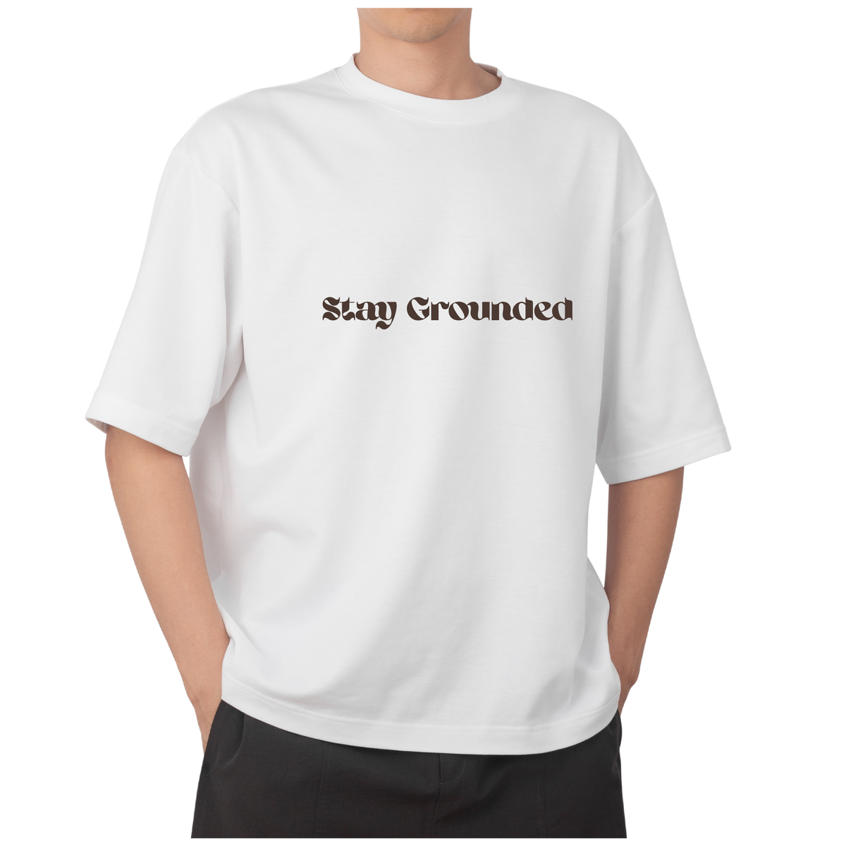 MITH Stay Grounded Oversized T-Shirt – Village Landscape Graphic | 240 GSM | Unisex