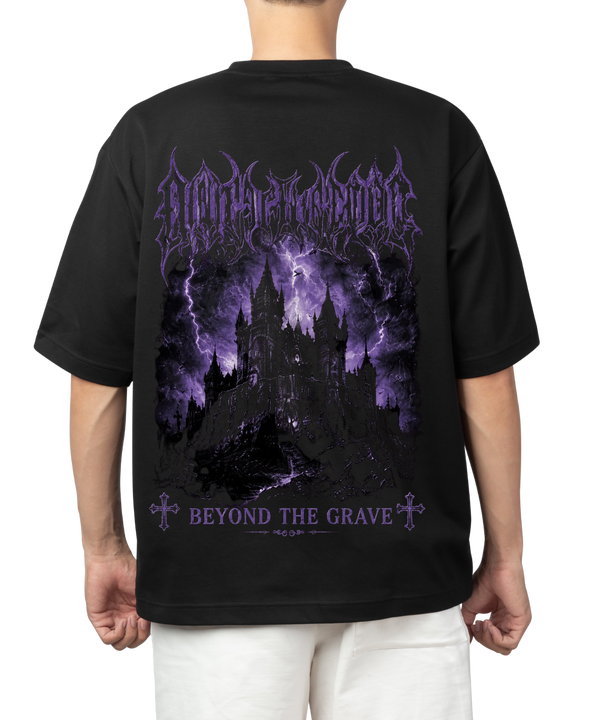 Beyond The Grave Oversized T-Shirt | Gothic Castle Graphic Tee | Premium Streetwear | 240 GSM Cotton