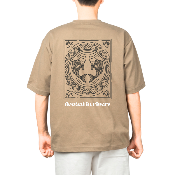 MITH Rooted in Rivers Oversized T-Shirt – Koi Mandala Graphic | 240 GSM | Unisex