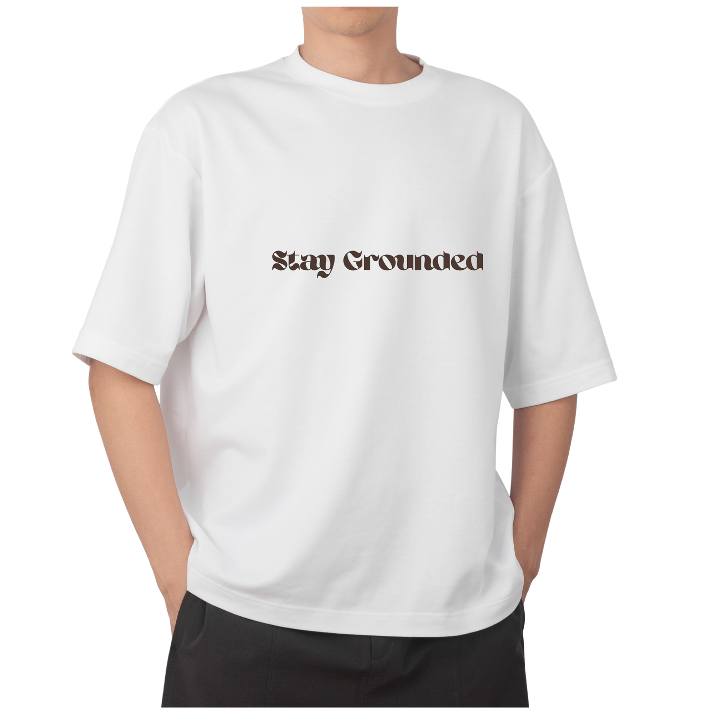 MITH Stay Grounded Oversized T-Shirt – Village Landscape Graphic | 240 GSM | Unisex