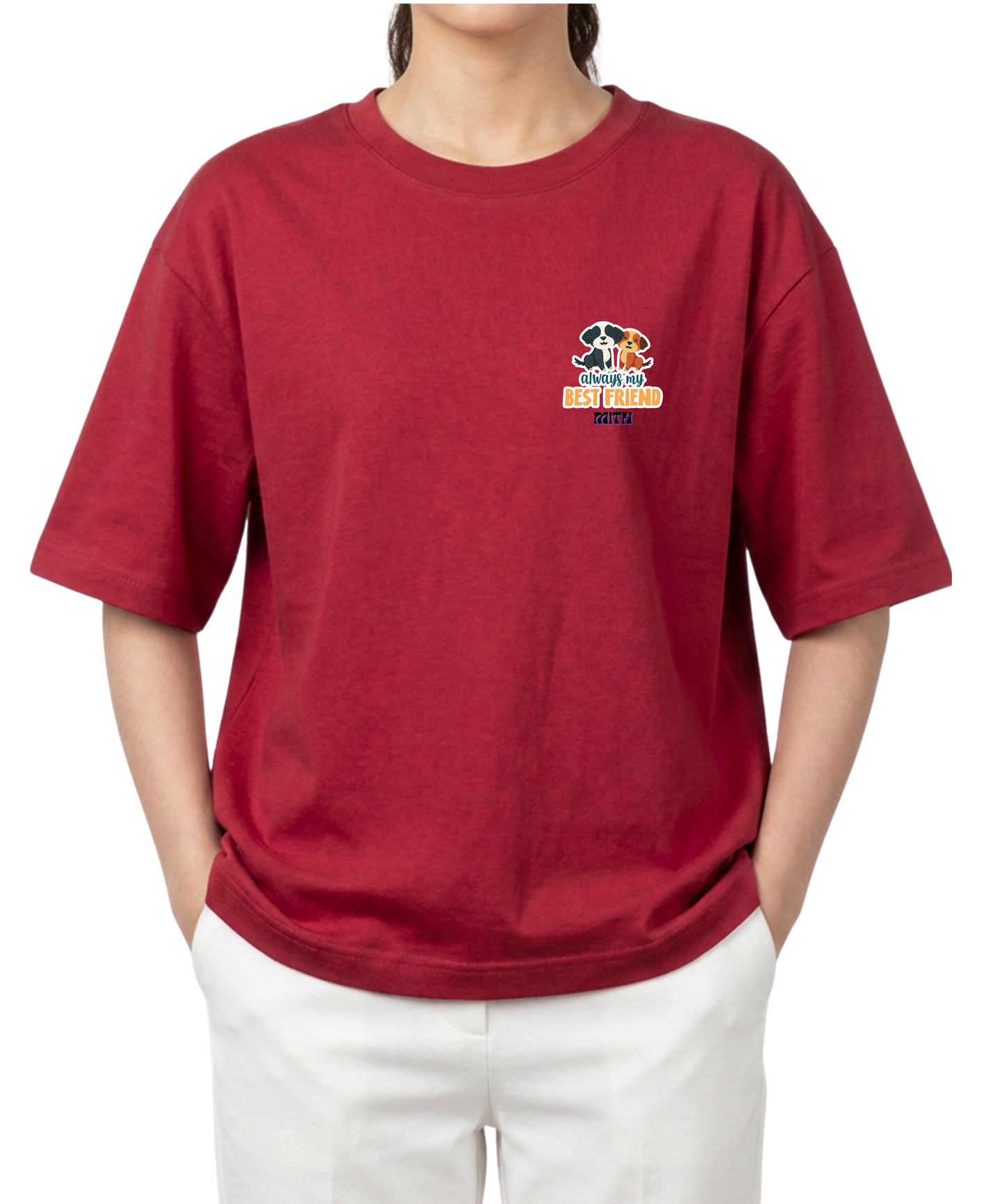 Best Friend Pocke palst Tee | Oversized Unisex T-Shirt