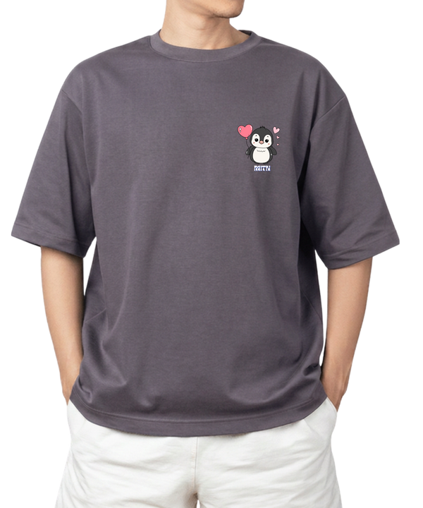 Penguin Love Pocket Tee | Oversized Unisex T-Shirt